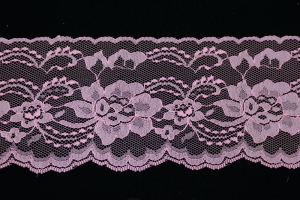 4 Inch Flat Lace, Sachet Pink (25 yards) MADE IN USA